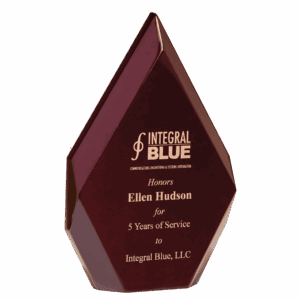 5 1/4" x 8 7/8" Engraved and Color-Filled Rosewood High Gloss Diamond