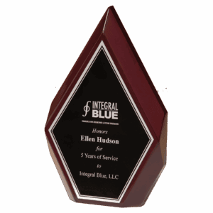 6 1/4" x 10" Rosewood High Gloss Diamond with Black and Silver Engraving Plate
