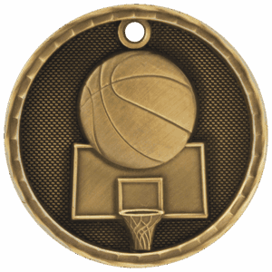 2" 3D Basketball Medal