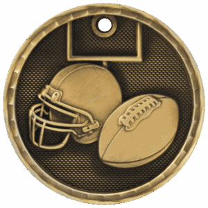2" 3D Football Medal