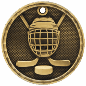 2" 3D Hockey Medal
