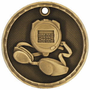 2" 3D Swimming Medal