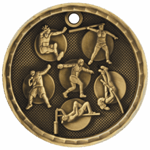 2" 3D Track and Field Medal
