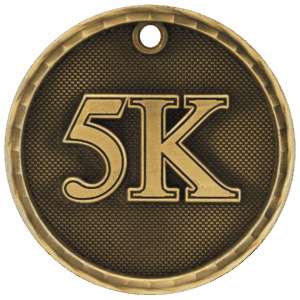 2" 3D 5K Medal