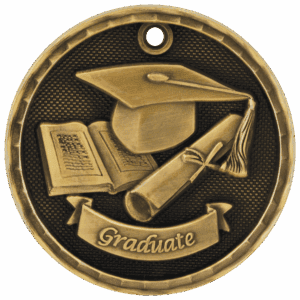2" 3D Graduate Medal