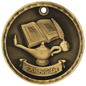 2" 3D Lamp of Knowledge Medal