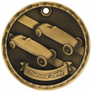 2" 3D Pinewood Derby Medal