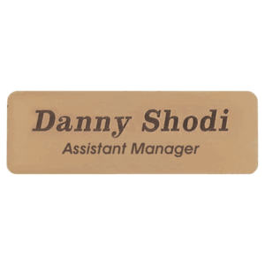 3" x 1" Gold Brass Name Badge Plate