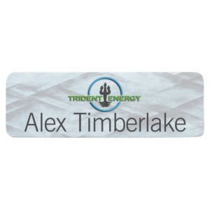 3" x 1" White Dynasub Aluminum Name Badge Plate