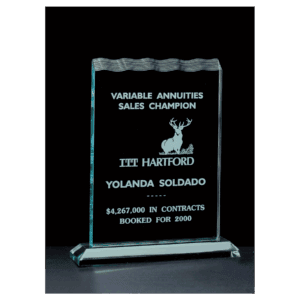 5 1/2" x 7 1/4" Tidal Series Jade Acrylic Award