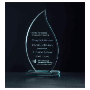 4 1/4" x 8 3/4" Flame Series Jade Acrylic Award