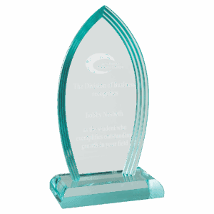 4 1/4" x 7 3/4" Flame Series Jade Acrylic Award
