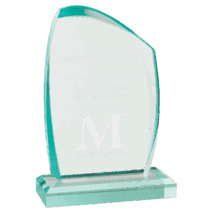 4 1/4" x 7 1/4" Tidal Series Jade Acrylic Award