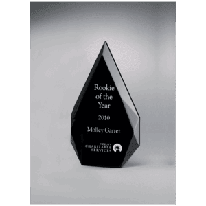5 1/4" x 8 7/8" Flame Series Clear Freestanding Acrylic with Black Silk Screened Back