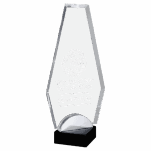4 1/2" x 7 3/8" Flame Series Acrylic with Black and Silver Metal Base