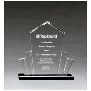10" x 10 3/4" Large Tower Spotlight Clear Acrylic with Black Acrylic Base.