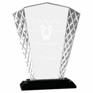 8" Fan Accent Glass on Black Base