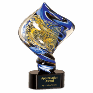11" Diamond Twist Art Glass