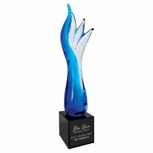 17" Blue Aspire Art Glass