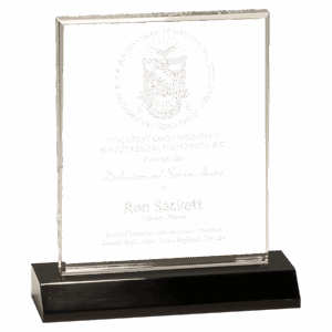 Small Clear Acrylic Rectangle with Black Acrylic Base