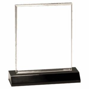 Large Clear Acrylic Rectangle with Black Acrylic Base