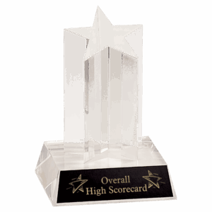 5" Clear Single Star Column Acrylic with Clear Base