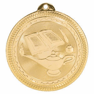 2" Lamp of Knowledge Laserable BriteLazer Medal