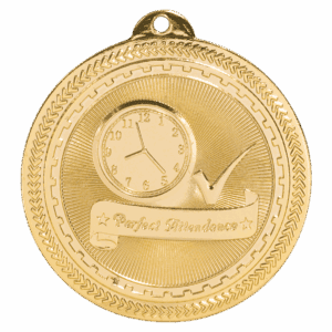 2" Perfect Attendance Laserable BriteLazer Medal