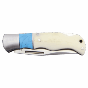 Bison River 3 1/2" Blue/Bone Folding Knife