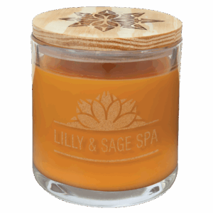 14 oz. Bright Citrus Candle in a Glass Holder with Wood Lid