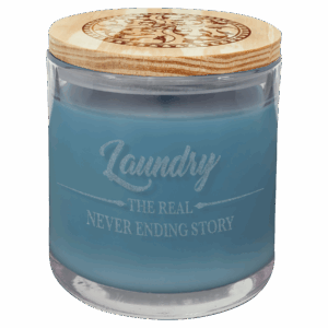 14 oz. French Linen Candle in a Glass Holder with Wood Lid