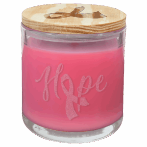 14 oz. Peony Rose Candle in a Glass Holder with Wood Lid
