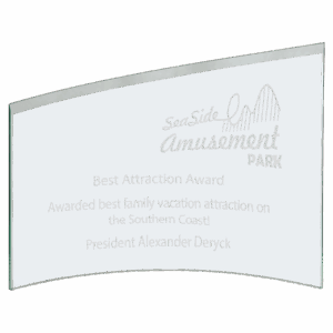 10" x 6 7/8" x 1/4" Jade Slanted Glass Crescent