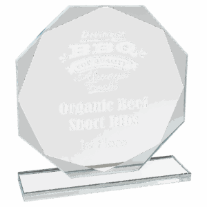 7 1/2" Octagon Clear Glass Award