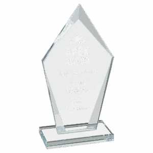 6 3/4" Diamond Clear Glass Award