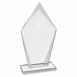 7 1/2" Diamond Clear Glass Award
