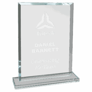 7 3/4" Rectangle Clear Glass Award