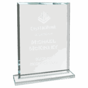 8 1/2" Rectangle Clear Glass Award