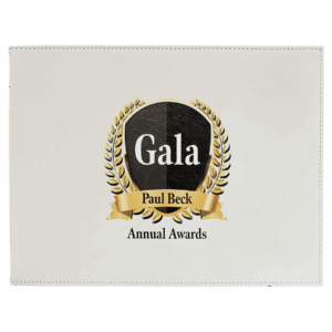 9" x 12" White Laserable Leatherette Certificate Holder