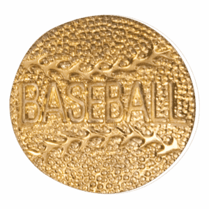 Gold Baseball Metal Chenille Letter Insignia