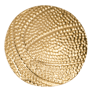 Gold Basketball Metal Chenille Letter Insignia