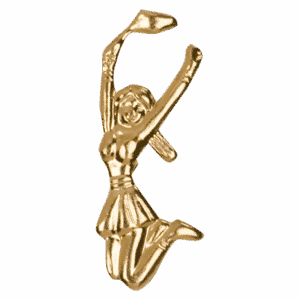 Gold Cheerleader Metal Chenille Letter Insignia