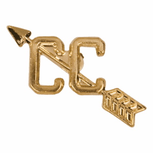 Gold Cross Country Metal Chenille Letter Insignia