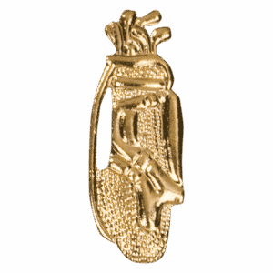 Gold Golf Bag Metal Chenille Letter Insignia