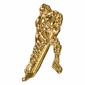 Gold Ice Hockey Metal Chenille Letter Insignia