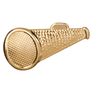 Gold Megaphone Metal Chenille Letter Insignia