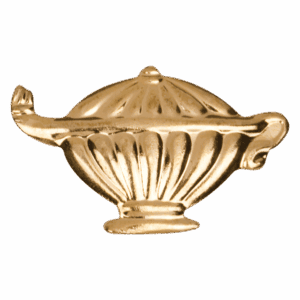 Gold Lamp of Knowledge Metal Chenille Letter Insignia