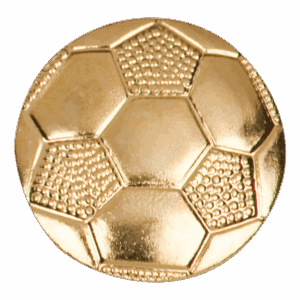 Gold Soccer Metal Chenille Letter Insignia