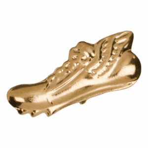 Gold Winged Track Shoe Metal Chenille Letter Insignia