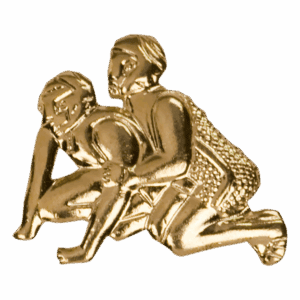 Gold Wrestling Metal Chenille Letter Insignia